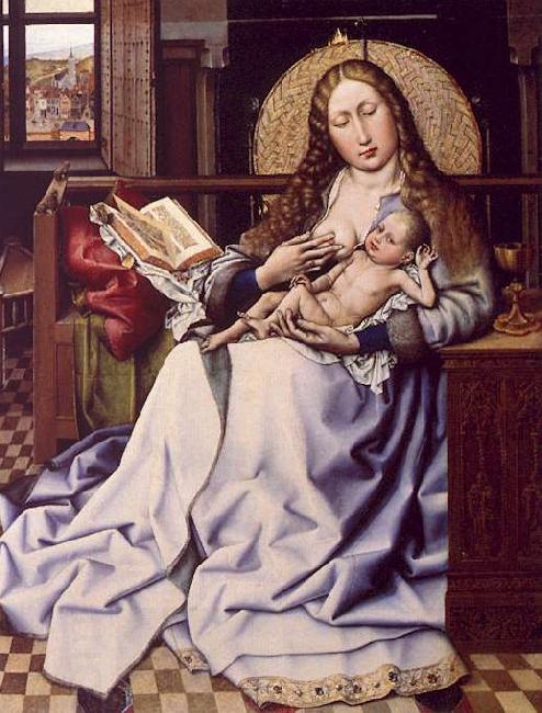 Robert Campin The Virgin and the Child Before a Fire Screen China oil painting art